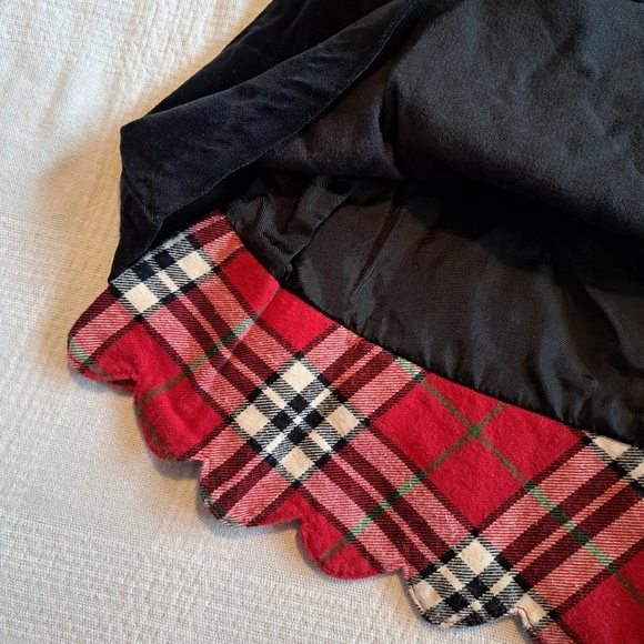 Hanna Andersson girls size 80 or 18-24 months black velvety with plaid dress - Picture 3 of 8